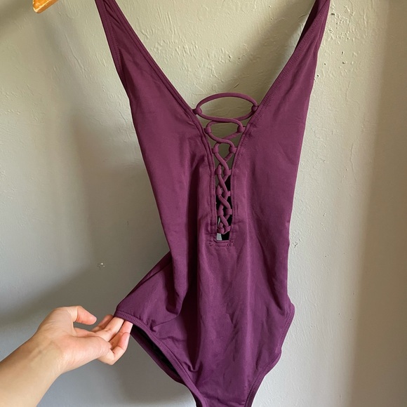 michael kors one piece swim plunging v neck - Picture 2 of 6